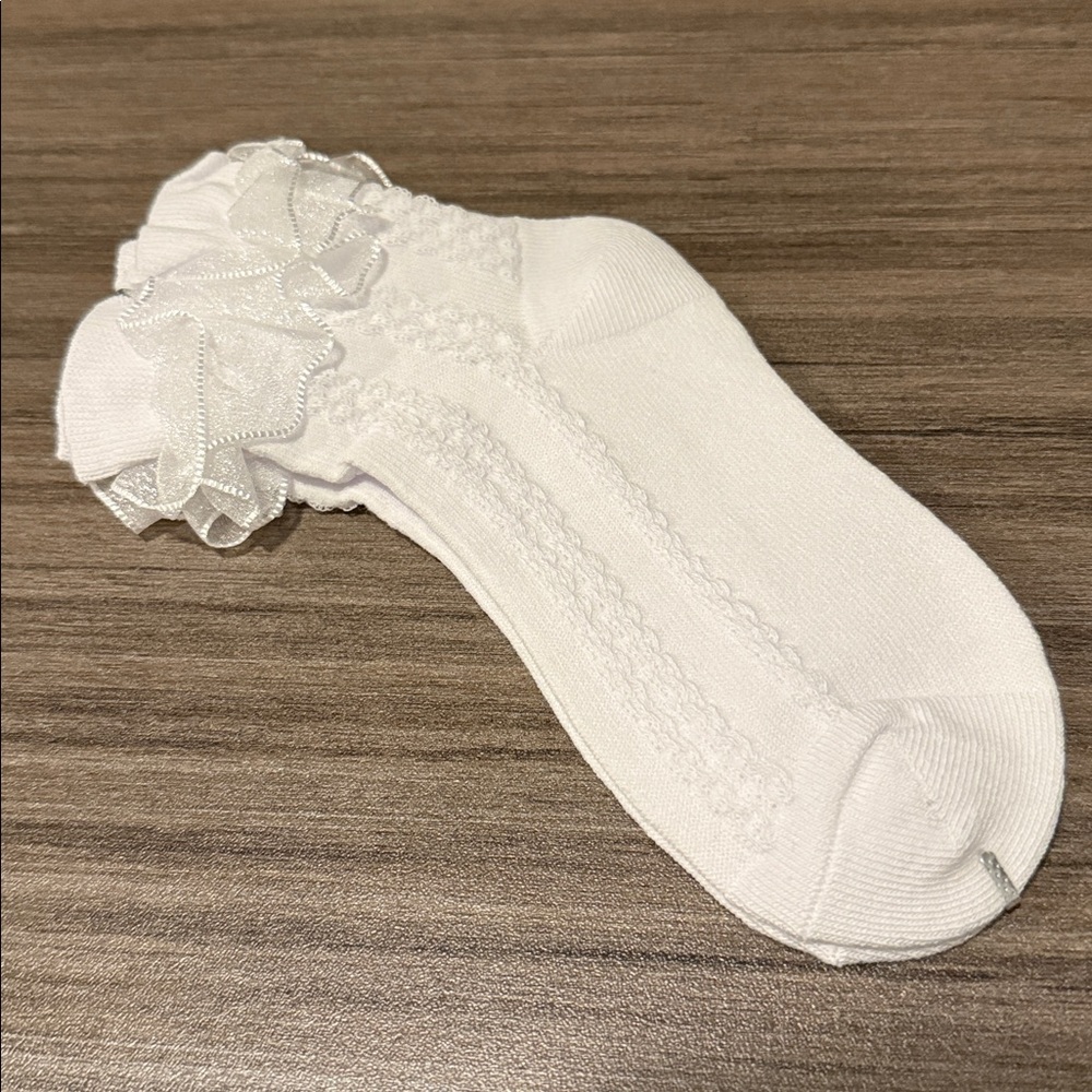 Adorable, Children’s White Ruffle Ankle Socks - Picture 4 of 7